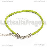 Bracciale in cordino similpelle intrecciato verde chiaro 3mm