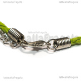 Bracciale in cordino similpelle intrecciato verde chiaro 3mm