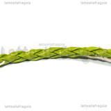 Bracciale in cordino similpelle intrecciato verde chiaro 3mm