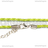 Bracciale in cordino similpelle intrecciato verde chiaro 3mm