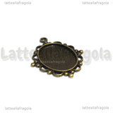 Base Ovale in metallo color bronzo per cammei 25x18mm