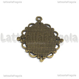 Base Ovale in metallo color bronzo per cammei 25x18mm