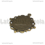 Base Ovale in metallo color bronzo per cammei 25x18mm