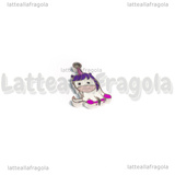 Charm Unicorno in Acciaio Inox smaltato 14x8.5mm
