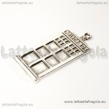 Ciondolo Tardis in metallo argento antico 44x20mm