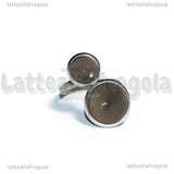 Base anello in Acciaio Inox regolabile con doppia base 8-12mm
