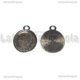Ciondolo Base Cammeo Ovale in metallo argento antico per 18x13mm