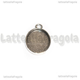 Ciondolo Base Cammeo Ovale in metallo argento antico per 18x13mm
