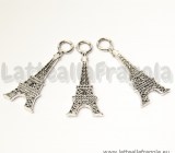 Ciondolo Torre Eiffel in metallo argento antico 32x12mm