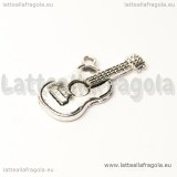 Ciondolo Chitarra in metallo argento antico 25x12mm