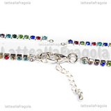 Bracciale Tennis In Ottone con Strass Multicolor 2.5mm