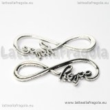 Infinito Hope in metallo argento antico 39x12mm