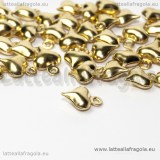 10 Charm Cuore in rame dorato 8x6mm