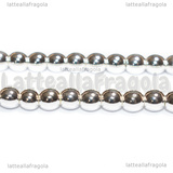 Perle in Ematite Silver Plated non magnetica Grado A 4mm filo 40cm