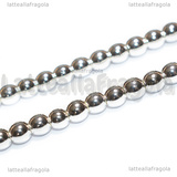 Perle in Ematite Silver Plated non magnetica Grado A 4mm filo 40cm