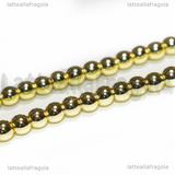Perle in Ematite Gold Plated non magnetica Grado A 4mm filo 40cm