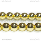 Perle in Ematite Gold Plated non magnetica Grado A 6mm filo 40cm