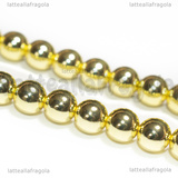 Perle in Ematite Gold Plated non magnetica Grado A 6mm filo 40cm