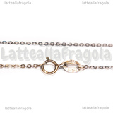 Collana in Argento 925 rodiato maglia ovale 1.3x1mm 45cm