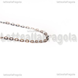 Collana in Argento 925 rodiato maglia ovale 1.3x1mm 45cm