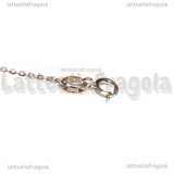 Collana in Argento 925 rodiato maglia ovale 1.3x1mm 45cm