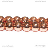 Perle in Ematite Oro Rosa non magnetica Grado A 6mm filo 40cm