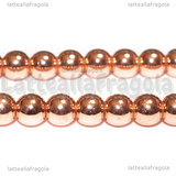 Perle in Ematite Oro Rosa non magnetica Grado A 6mm filo 40cm