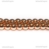 Perle in Ematite Oro Rosa non magnetica Grado A 4mm filo 40cm
