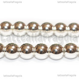 Perle in Ematite Silver Plated non magnetica Grado A 6mm filo 40cm