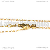 Collana in Acciaio Inox Dorato maglia ovale scorrevole 1.5x1x0.5mm 45cm
