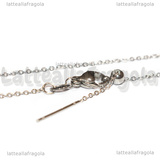 Collana in Acciaio Inox maglia ovale scorrevole 1.5x1x0.5mm 45cm