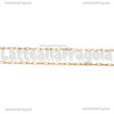 Catena in Acciaio Inox Dorato maglia rettangolare 2.2x0.7mm