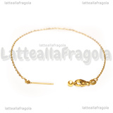 Bracciale in Acciaio Inox Dorato maglia ovale scorrevole 1.5x1x0.5mm 21cm