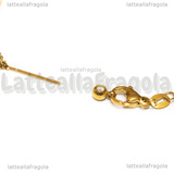 Bracciale in Acciaio Inox Dorato maglia ovale scorrevole 1.5x1x0.5mm 21cm