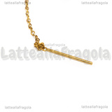 Bracciale in Acciaio Inox Dorato maglia ovale scorrevole 1.5x1x0.5mm 21cm