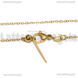 Bracciale in Acciaio Inox Dorato maglia ovale scorrevole 1.5x1x0.5mm 21cm