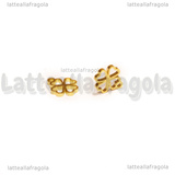 Charm Quadrifoglio in Acciaio Inox Dorato 9.5x8mm