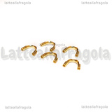 5 Coprifilo in Acciaio Inox Dorato 7x5x1.5mm