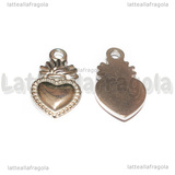 Ciondolo Cuore Sacro Ex Voto in Acciaio Inox 22x12.5mm