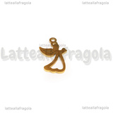 Ciondolo Angelo in Acciaio Inox Dorato 18x10mm