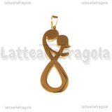 Ciondolo Infinito Innamorati in Acciaio Inox Dorato 36x13mm