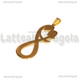 Ciondolo Infinito Innamorati in Acciaio Inox Dorato 36x13mm