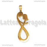Ciondolo Infinito Innamorati in Acciaio Inox Dorato 36x13mm