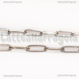 Bracciale in Acciaio Inox maglia rettangolare 12x4mm 18.5cm