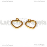 Charm Cuore in Acciaio Inox Dorato 9x8.5mm