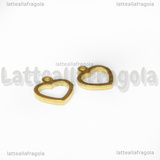 Charm Cuore in Acciaio Inox Dorato 9x8.5mm