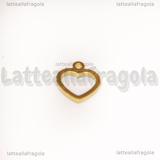 Charm Cuore in Acciaio Inox Dorato 9x8.5mm