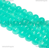 Perle in Giada  Verde Acqua Scuro 6mm filo 38cm circa
