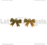 Ciondolo Fiocco in Acciaio Inox Dorato 9x9.5mm