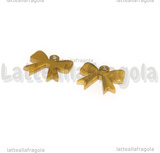 Ciondolo Fiocco in Acciaio Inox Dorato 9x9.5mm